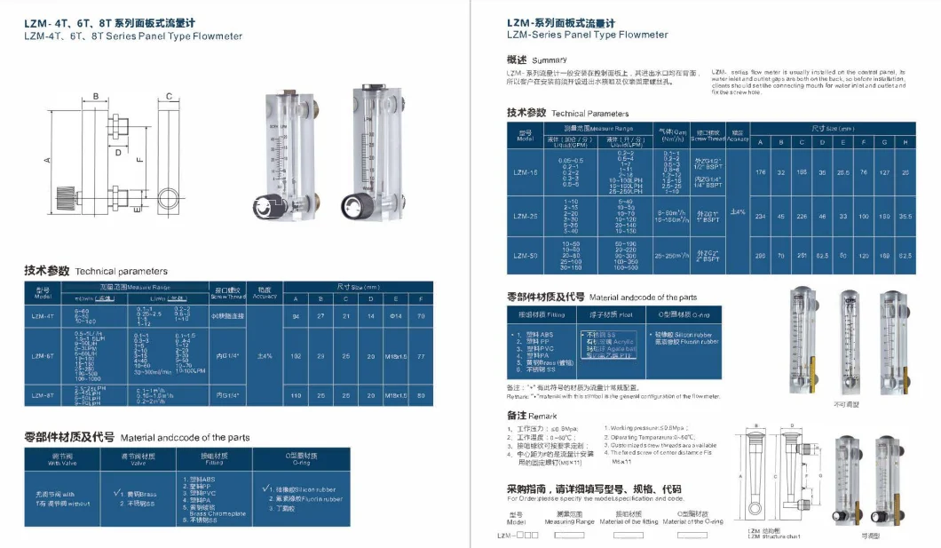 Glass Tube Rotameter with Alarm Switch Oil Level Indicator